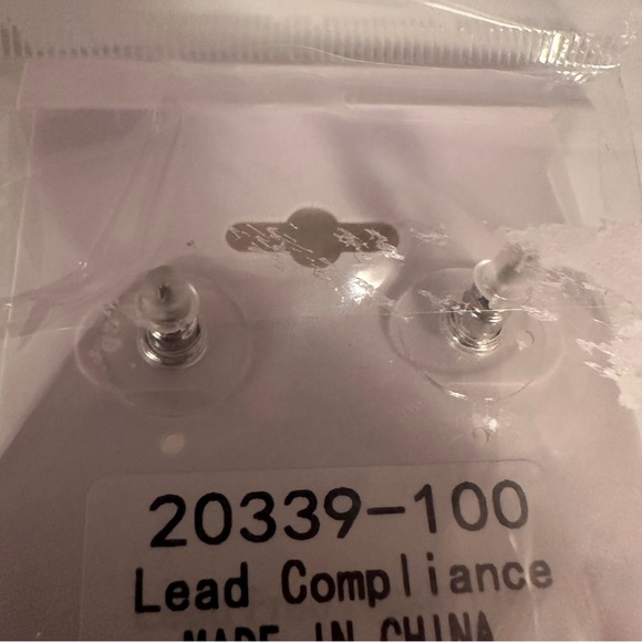 Silver Crystal Semi Hoop Stud Earrings | Rhinestone Curve Climber - Picture 8 of 8